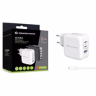 Immagine di Caricabatterie a 4 porte PD (1x USB e 3x USB-C) con cavo CONCEPTRONIC ALTHEA18W colore bianco