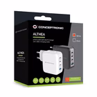 Immagine di Caricabatterie a 4 porte PD (1x USB e 3x USB-C) con cavo CONCEPTRONIC ALTHEA18W colore bianco