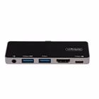 Immagine di Startech.com adattatore multiporta USB c a HDMI 2.0 4K 60hz, hub USB 3.0 a 3 porte - USB-C mini dock