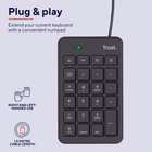 Immagine di TRUST TASTIERINO NUMERICO CABLATO - TRUST XALAS NERO 22221