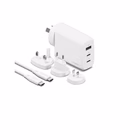Immagine di Caricabatterie wireless/senza fili Bianco CYGNETT Caricabatterie da viaggio multiporta GaN da 67 W C