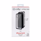 Immagine di Cover alluminio + vetro temperato nero CELLY ATTRACTION - Apple iPhone Xs/ iPhone X ATTRACTION900BK