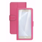 Immagine di Cover similpelle rosa CELLY UNICA VIEW - Universal Case Display Size 5.0"-5.5" UNICAVIEWXXLPK