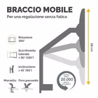 Immagine di Braccio monitor FELLOWES singolo PLATINUM Series colore bianco - fino a 32"