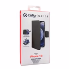 Immagine di Cover similpelle nero CELLY WALLY - Apple iPhone 13 WALLY1007