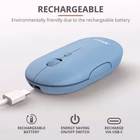 Immagine di Mouse wireless ricaricabile TRUST PUCK blu
