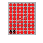 Immagine di 630 etichette adesive permanenti, 14mm, 63 etichette per foglio, 10 fogli - prezzo singolo, ord.