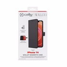 Immagine di Cover similpelle Nero CELLY WALLYMAG - Apple iPhone 14 WALLYMAG1024BK