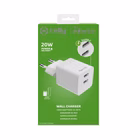 Immagine di Caricabatterie Bianco CELLY TC2USBC20W - 20W 2 USB-C Wall Charger PRO POWER TC2USBC20WWH