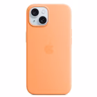Immagine di Cover MagSafe in silicone colore arancione per iPhone 15 Plus