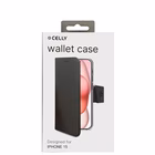 Immagine di Cover similpelle Nero CELLY WALLY - Apple iPhone 15 iPhone 15 CASES WALLY1053