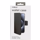 Immagine di Cover similpelle Nero CELLY WALLY - Apple iPhone 15 Pro iPhone 15 CASES WALLY1054