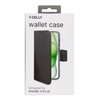 Immagine di Cover similpelle Nero CELLY WALLY - Apple iPhone 15 Plus iPhone 15 CASES WALLY1055