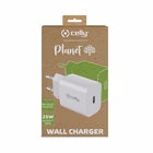 Immagine di Caricabatterie Bianco CELLY GRSTC1USBC25W - 25W USB-C Wall Charger PLANET COL GRSTC1USBC25WWH