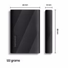 Immagine di Ssd esterni 2000GB USB 3.2 SAMSUNG MU-PG2T0B/EU