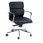 Immagine di Sedia direzionale TRINITY schienale medio rivestimento finta pelle nera