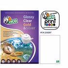 Immagine di Etichette adesive resistenti in poliestere trasparente, 210x297mm, 1 etichetta per foglio, 100 fogli