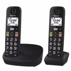 Immagine di Telefono cordless digitale PANASONIC CORDLESS TGU112EXB TASTI GRANDI DUO KX-TGU112EXB