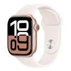 Immagine di Apple Watch Series 10 GPS cassa 42 mm alluminio color oro rosa cinturino Sport rosa fard - S/M