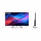 Immagine di Tv 50" 4K (3840x2160) SHARP 50 UHD 4K QLED FRAMELESS GOOGLE TV 144HZ SOLAR REM 50GR8265E