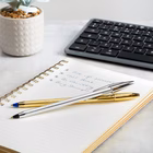 Immagine di Penna a sfera colore blu BIC CRISTAL SHINE GOLD punta media mm 1