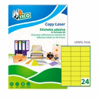 Immagine di Etichette adesive giallo fluo in carta certificata FSC®, 70x36mm, 24 etichette per foglio, 70 fogli