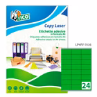 Immagine di Etichette adesive verde fluo in carta certificata FSC®, 70x36mm, 24 etichette per foglio, 70 fogli