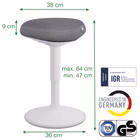 Immagine di Sgabello LEITZ ACTIVE COMFORT da seduta colore grigio chiaro