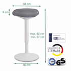 Immagine di Sgabello LEITZ ACTIVE COMFORT standing colore grigio chiaro