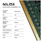 Immagine di Modulo di memoria dimm 2GB ddr2 tft 800 mhz NILOX NILOX TECH - RAM DDR2 DIMM 2GB 800MHZ CL6 NXD28