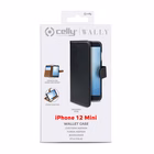 Immagine di Cover similpelle nero CELLY WALLY - Apple iPhone 12 Mini WALLY1003