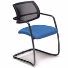 Immagine di Sedia CITY struttura e schienale nero sedile blu