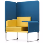 Immagine di Poltrona fonoisolante CUBIX base cromata tav/sx