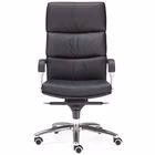 Immagine di Sedia direzionale MOBY schienale alto pelle nera