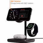 Immagine di Caricabatterie wireless/senza fili Nero USB-C CYGNETT Caricabatteria Wireless 3-in-1 - Nero CY5100BU