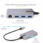 Immagine di Hub USB a 3 porte + ethernet