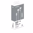 Immagine di Auricolari con filo si USB-C Bianco CELLY PC2USBCEARPDROP - USB-C Stereo Wired Earphones PR PC2USBC