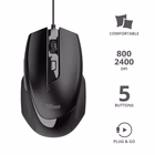 Immagine di TRUST MOUSE CABLATO 160CM - 2400DPI - TRUST VOCA - NERO 23650