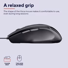 Immagine di TRUST MOUSE CABLATO 160CM - 2400DPI - TRUST VOCA - NERO 23650