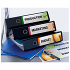 Immagine di Etichette adesive in carta bianca coprente per raccoglitori, 61x192mm, 4 etichette per foglio, 25 ff