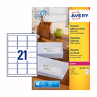 Immagine di Etichette adesive per stampanti laser e Inkjet per buste e pacchi, 63,5x38,1mm, 100 fogli