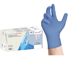 Immagine di Guanti monouso in nitrile senza polvere BERICAH Derma Nytril High Weight colore blu taglia XL