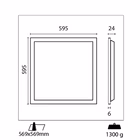 Immagine di Apparecchio LED P-Quadro Backlight 40W 4000K 5190 Lm UGR<19