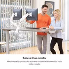 Immagine di Braccio monitor Fellowes doppio, Eppa, Bianco, Fino a 39"