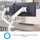 Immagine di Braccio monitor Fellowes doppio, Eppa, Bianco, Fino a 39"
