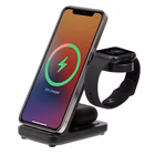 Immagine di Caricabatterie wireless/senza fili Nero USB-C RIVACASE Caricatore Stand Wireless 3 in 1 Nero VA4916