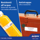 Immagine di Etichette adesive in poliestere bianco extra resistente, 210x297mm, 1 etichetta per foglio, 20 fogli