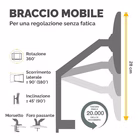 Immagine di Braccio monitor triplo platinum