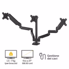 Immagine di Braccio monitor triplo platinum