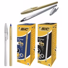 Immagine di Penna a sfera colore blu BIC CRISTAL SHINE GOLD punta media mm 1